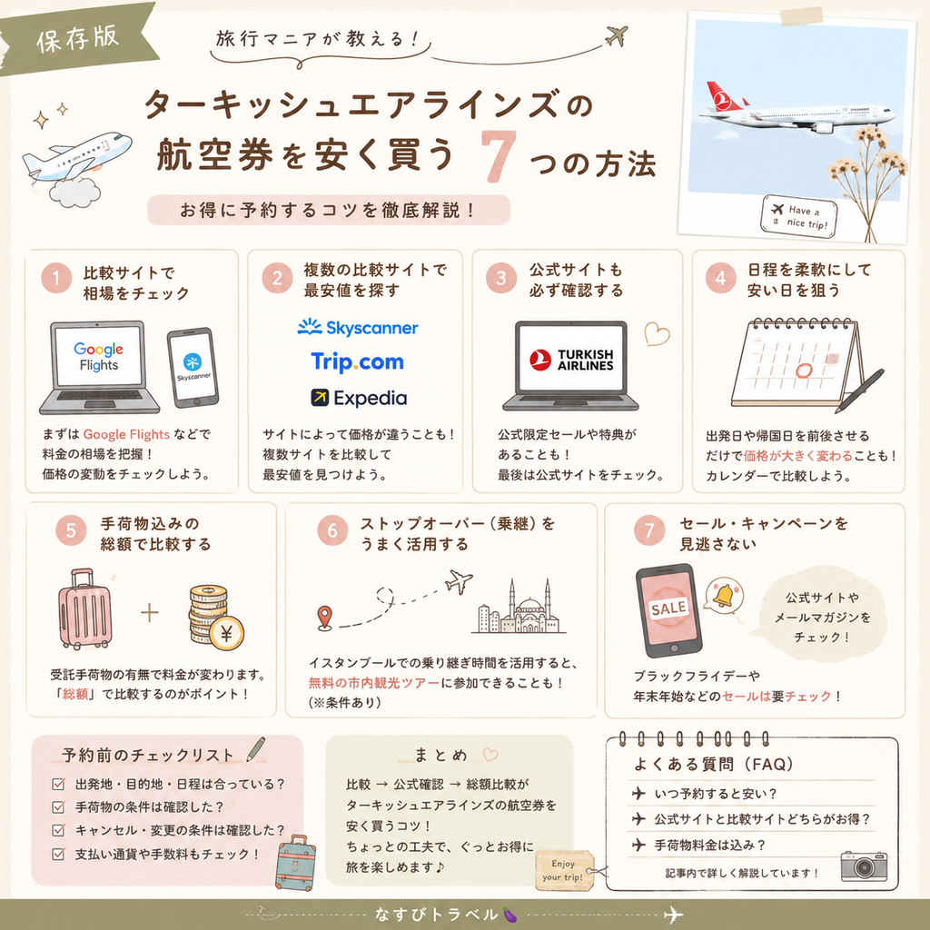 ターキッシュエアラインズの航空券を安く買う7つの方法